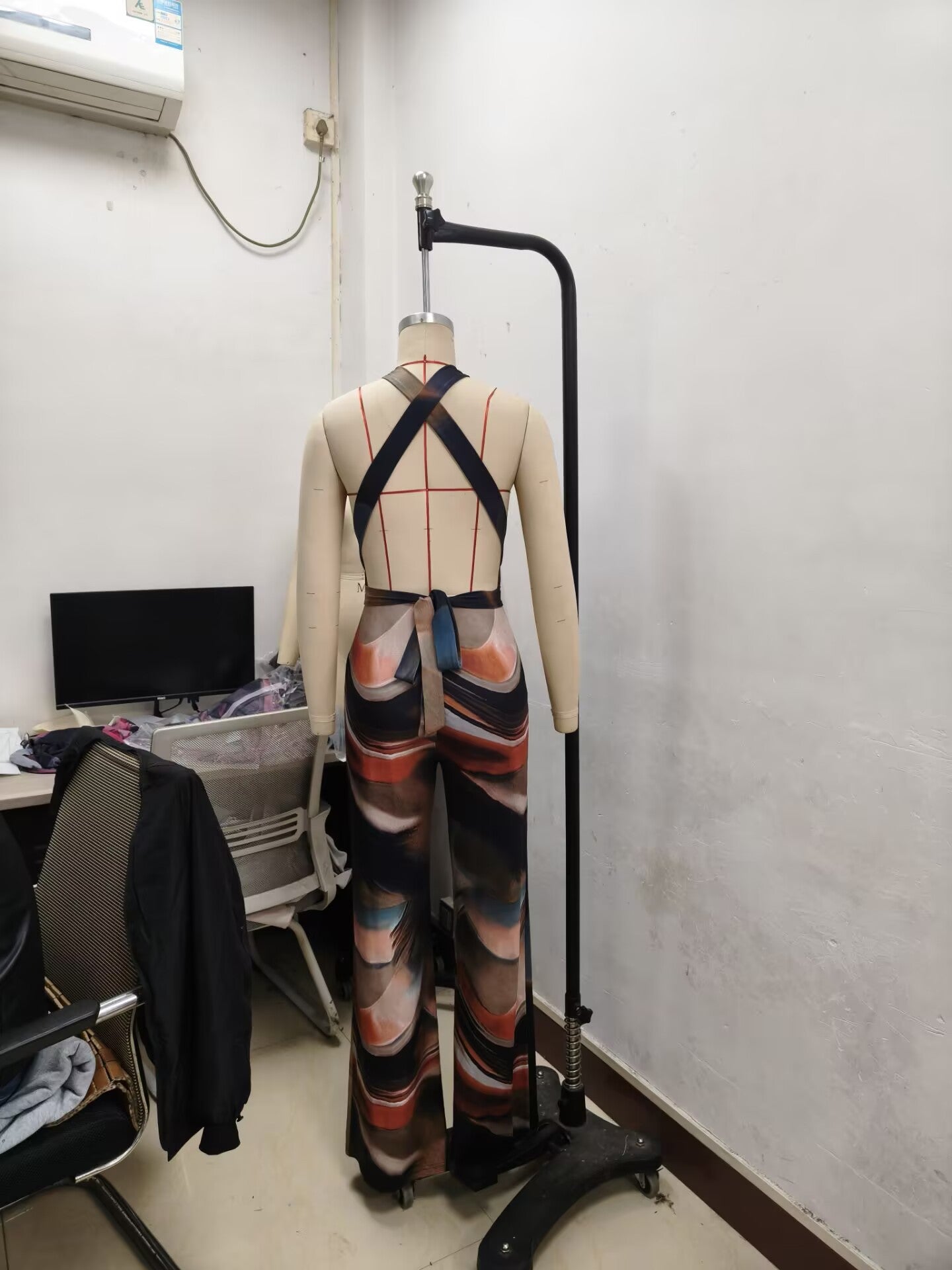 Women sexy print Backless Halter Neck Jumpsuits 7