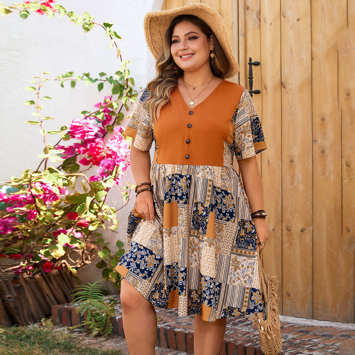 Plus Size Women summer bohemian holidays dress 7