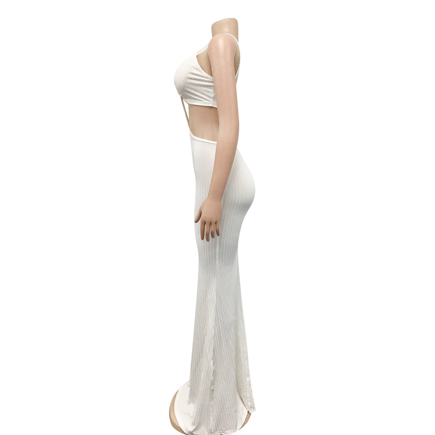 Sexy Knitted Strap Solid Color Dress for Women 46