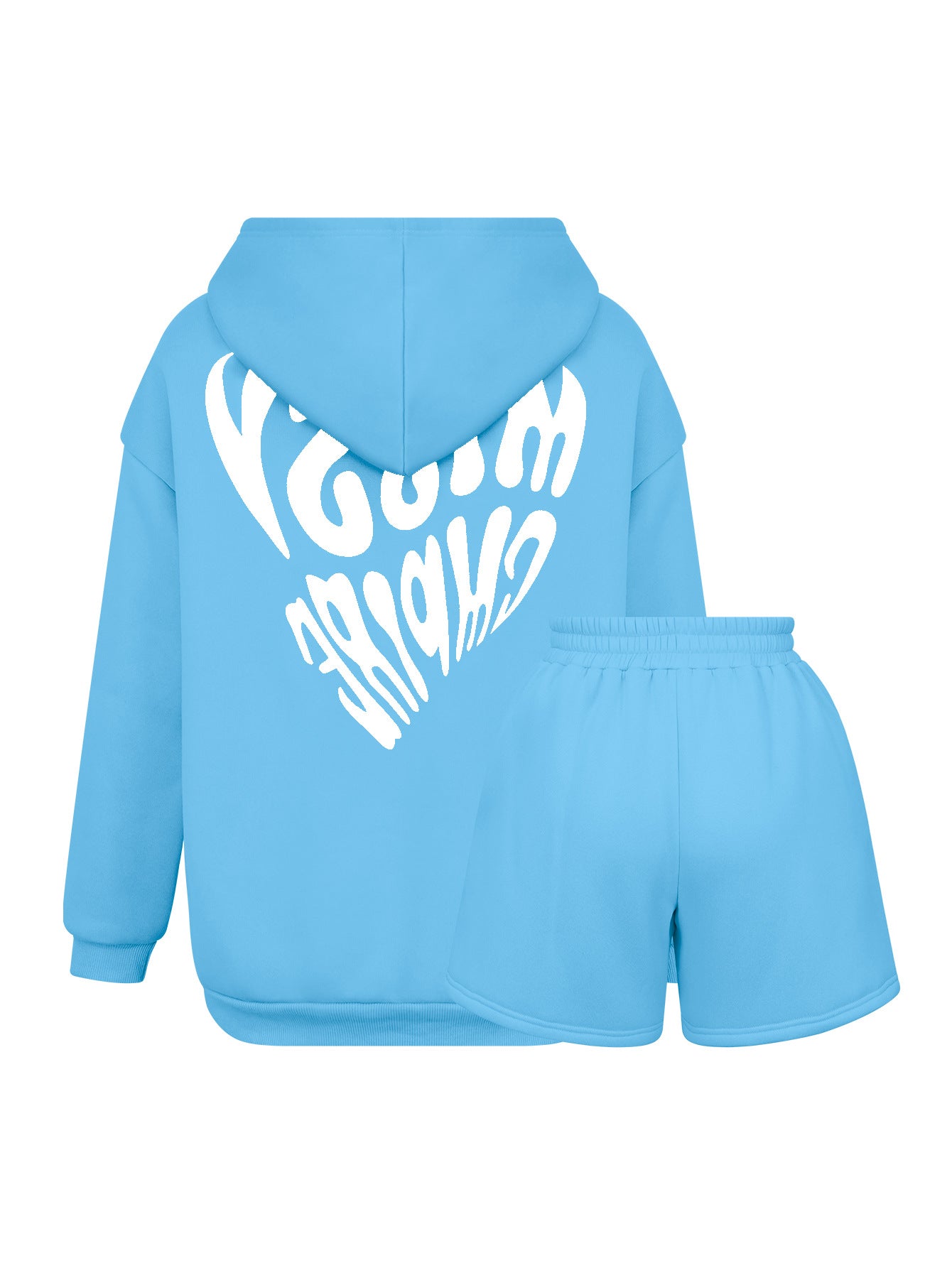 Women long-sleeved Hoodies and shorts two-piece set 12