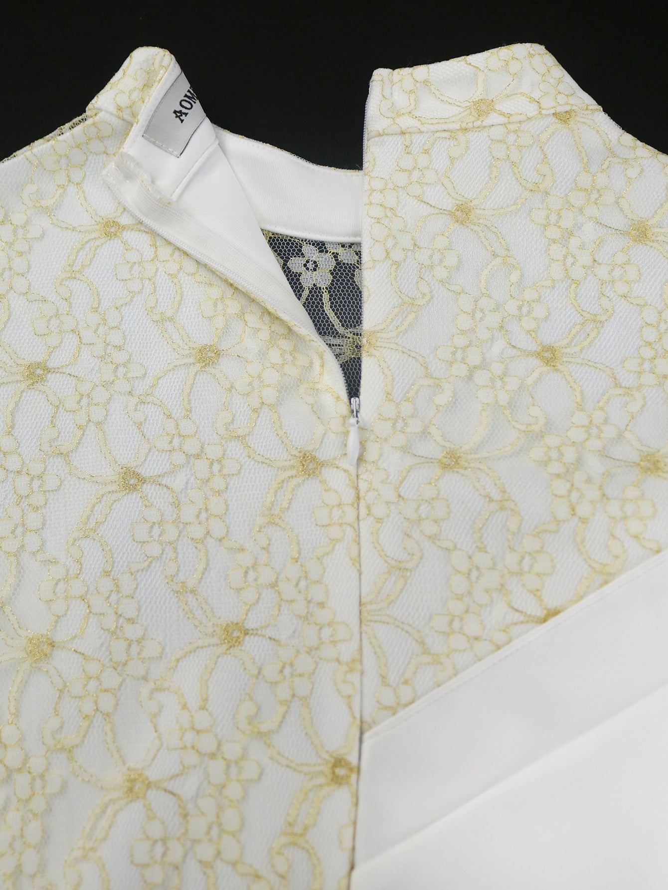 Round-Neck See-Through Lace Short-Sleeve formal Party Wedding & Bridesmaid Slit Dress 16