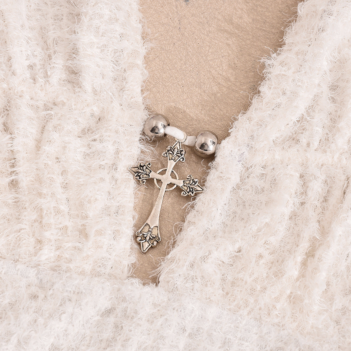 Women's V-Neck Cut-Out Tie-Up Lace-Up Low Back Fuzzy Mini Puffy Dress 8