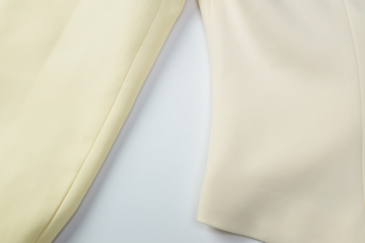 Autumn Women's Fashion Chic Buttoned Blazer Slim Solid Coat 16