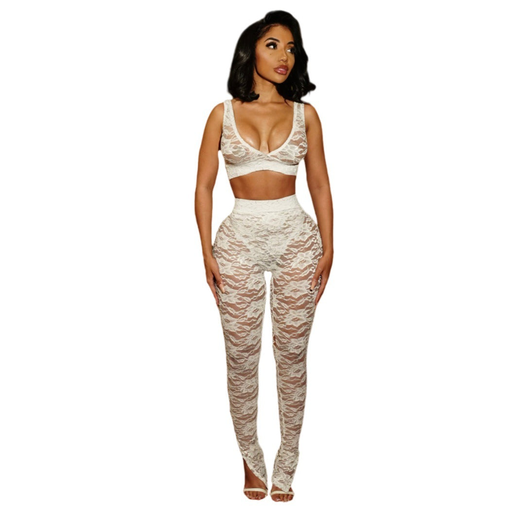 Women's Sexy Lace Two piece Fashion Pants Set 5