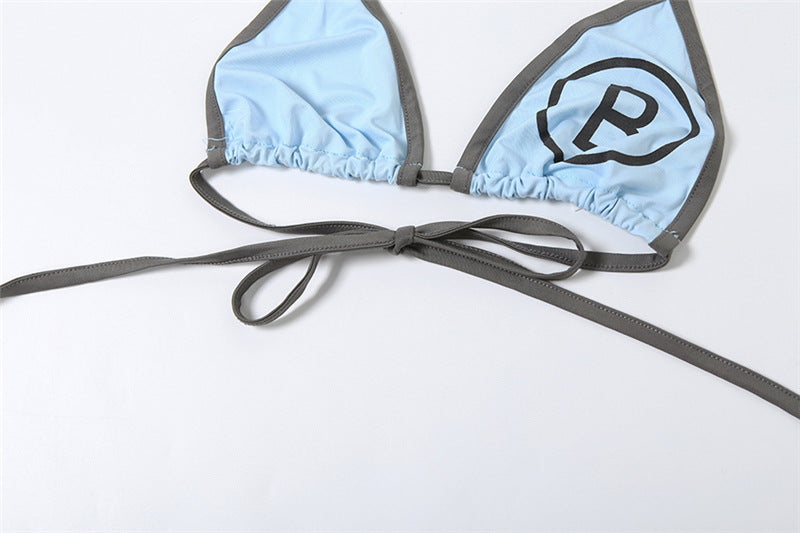 Women Summer suspender printed bra and bodycon bikini two-piece set 18