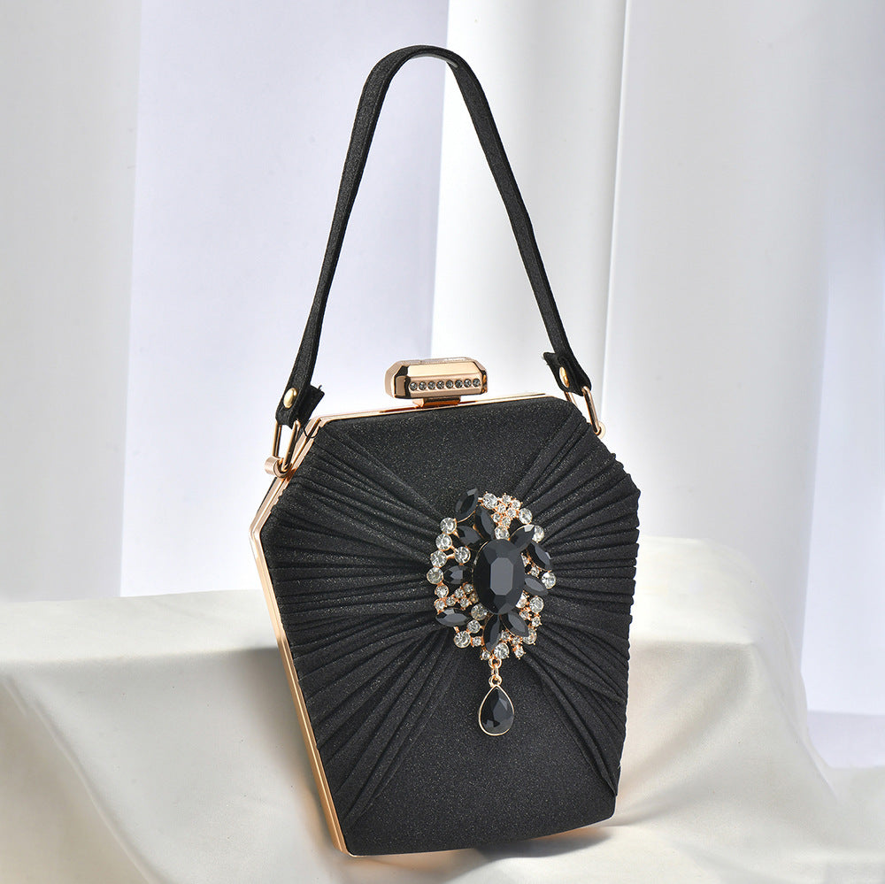 Women's Evening Bag Pleated Handbag Crossbody Formal Party Diamond Evening Bag 3