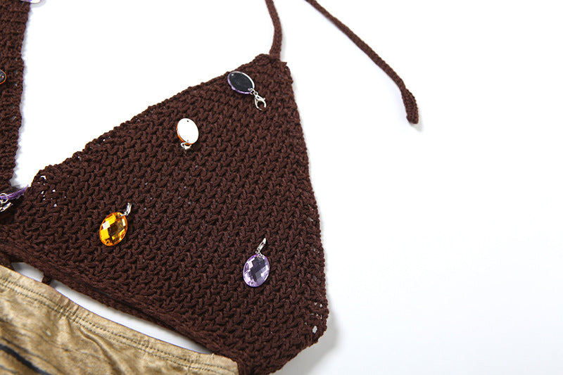 Summer Women sexy print backless strapless top and skirt two-piece suit 11