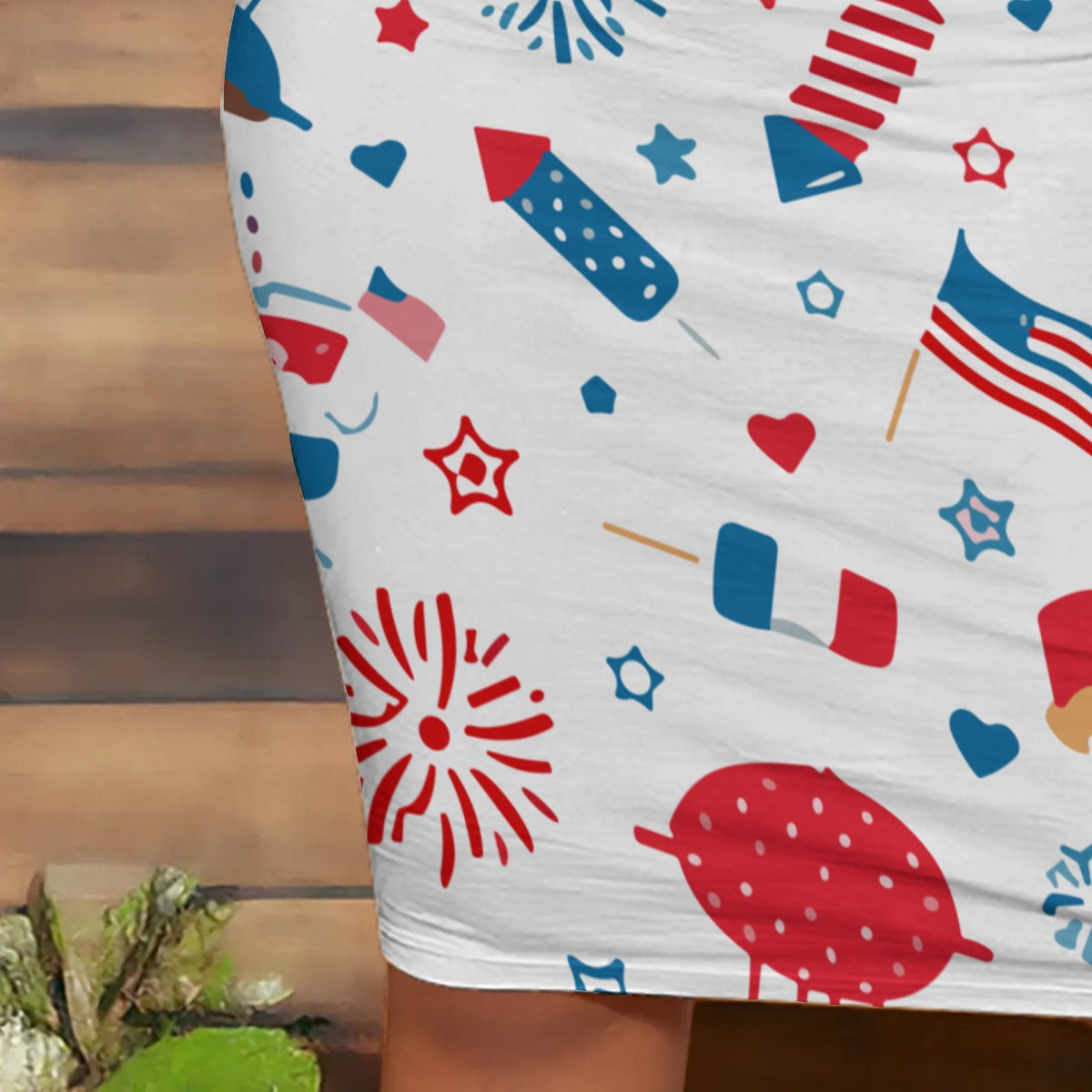 Women Vest Dress American American Flag Print Two-Piece Set Bodycon 19