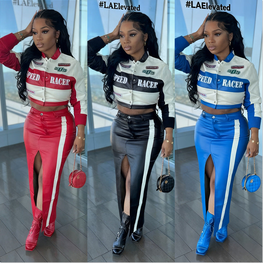 Women's PU Leather Print Jacket 5