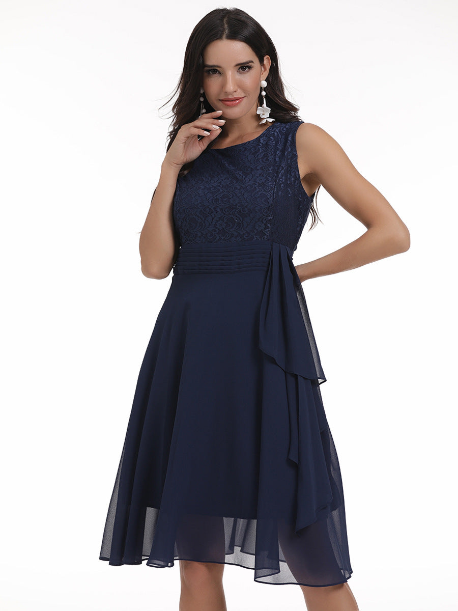Women chiffon lace dress 40