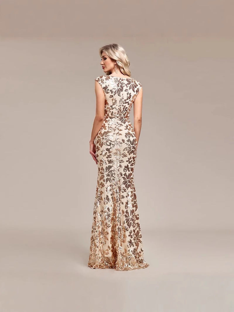 Fashion Sexy Sleeveless Low Back Party Gown 4