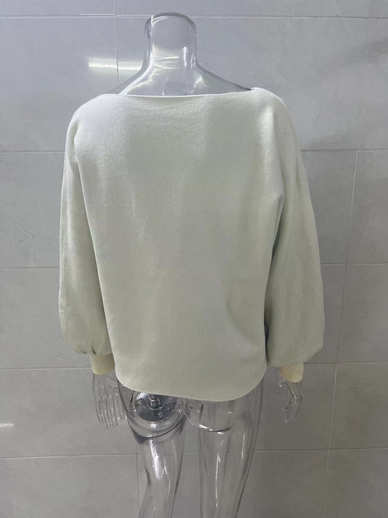 Lantern Sleeve Loose Pullover Knitting Sweater For Women 24