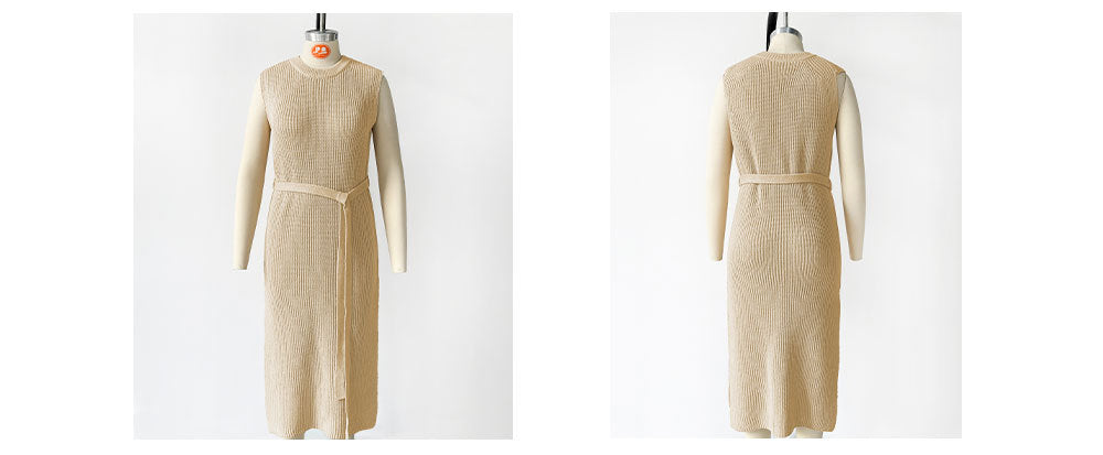 Spring Spring Solid Color Round Neck  Slit  Fashion Knitting Dress 15