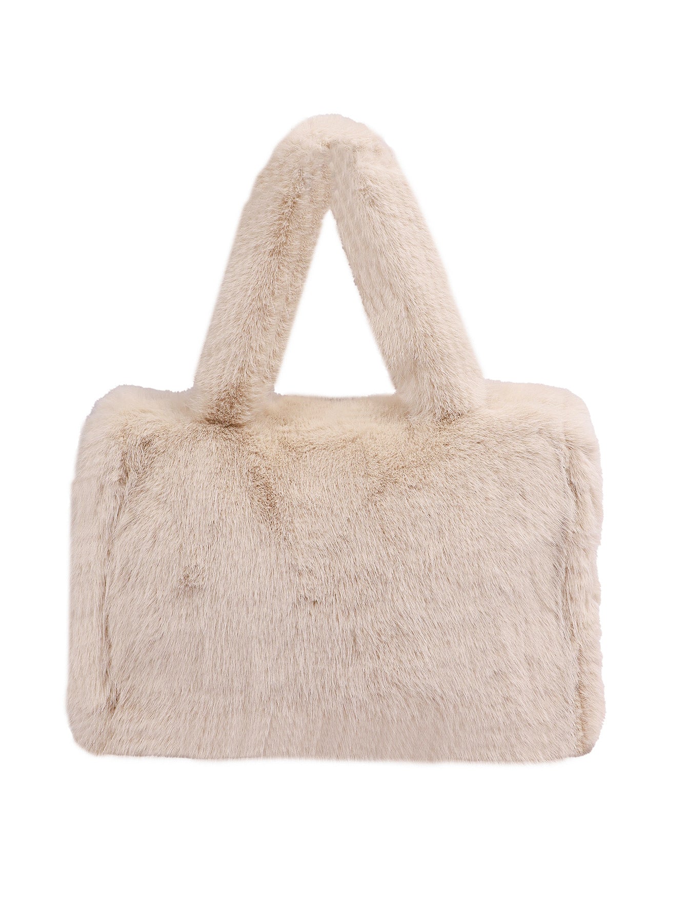Women's Strap Imitation Fox Fur Large Capacity Tote Bag 33