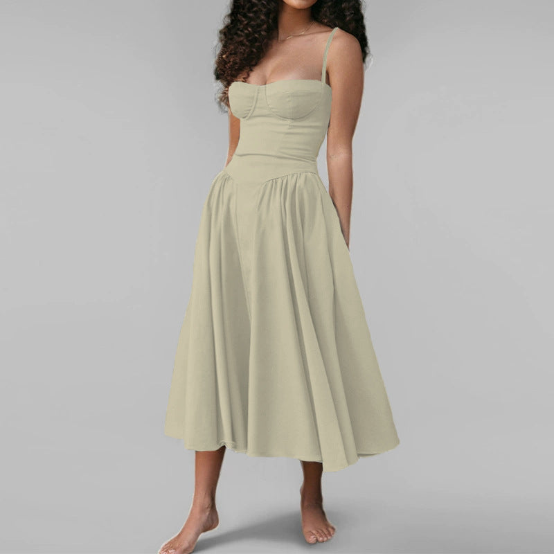 Women Spring Elegant French Retro Strap Dress 20