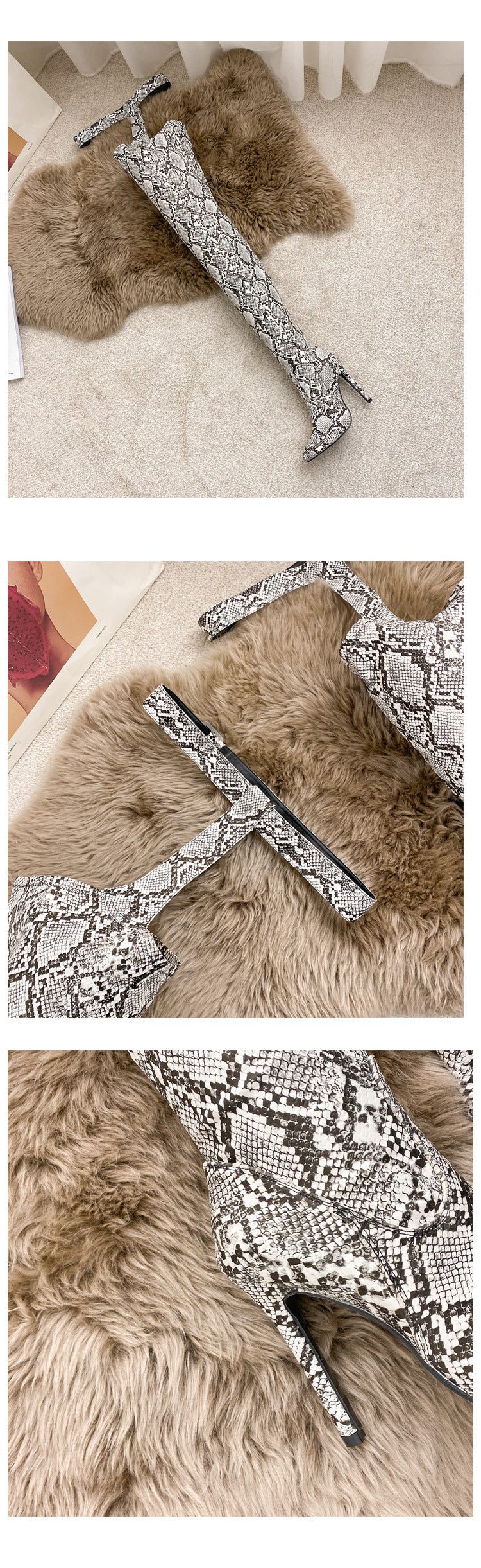 Stiletto Pointed Toe Sexy Over-The-Knee Boots Plus Size High-Heeled Leather Boots 15