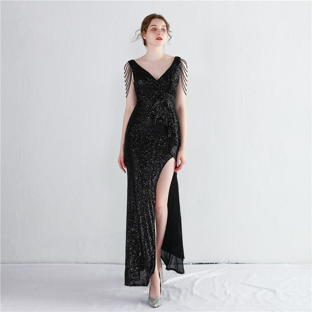 Women Sequin Sequin Long Evening Dress 12