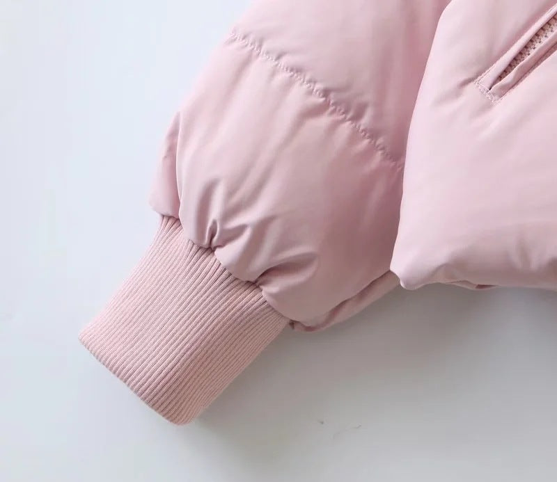 women's winter style fashion Stand Collar zipper pocket warm cotton-padded jacket 50