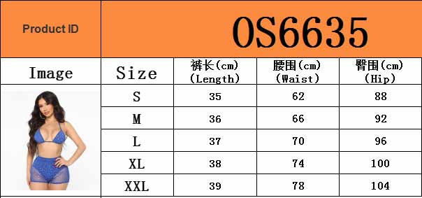 Women's Fashion Sexy Tight Fitting Mesh See-Through Beaded Two-Piece Shorts Set for Women 9