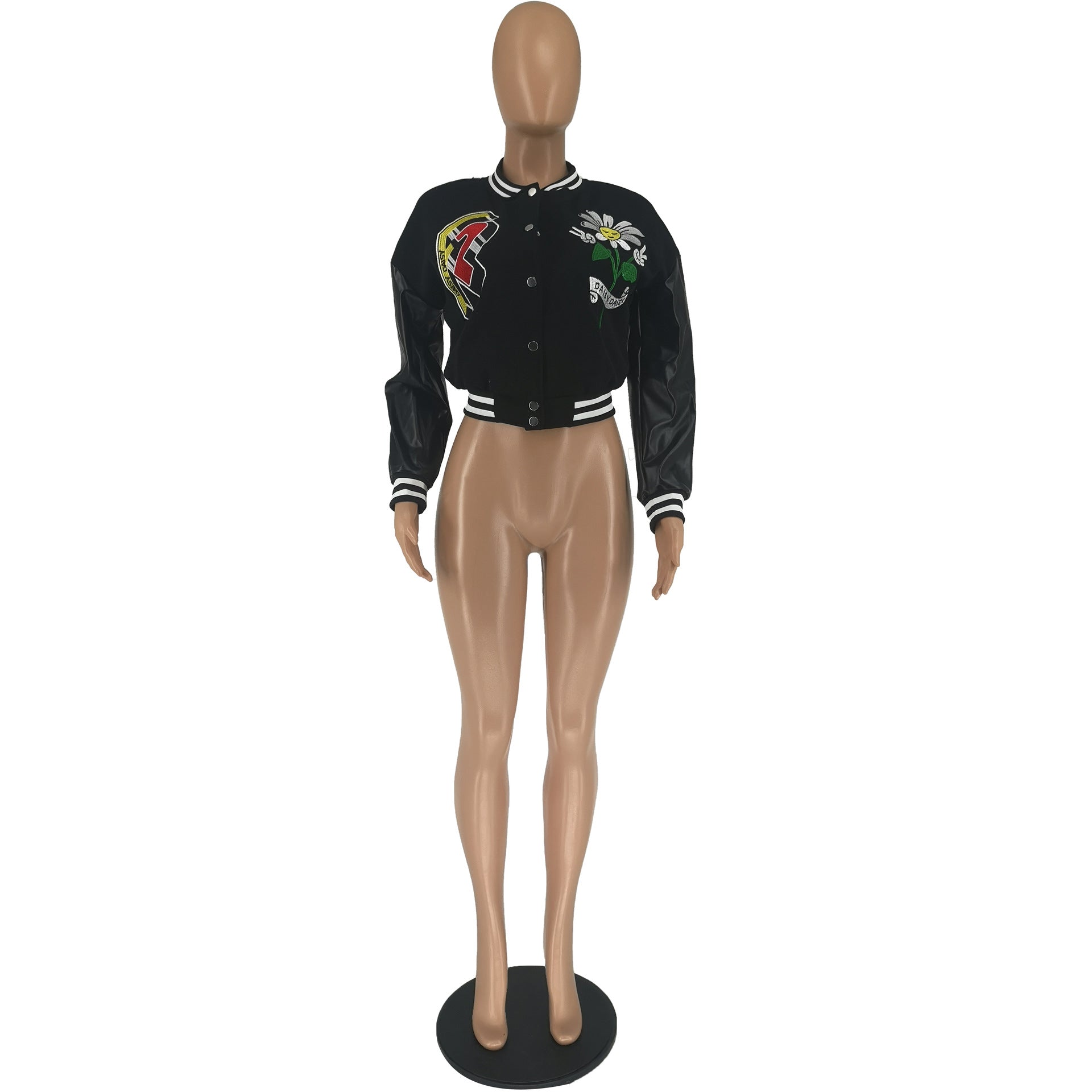 Women's Fashion Casual Jackets Embroidered Baseball Coats 25