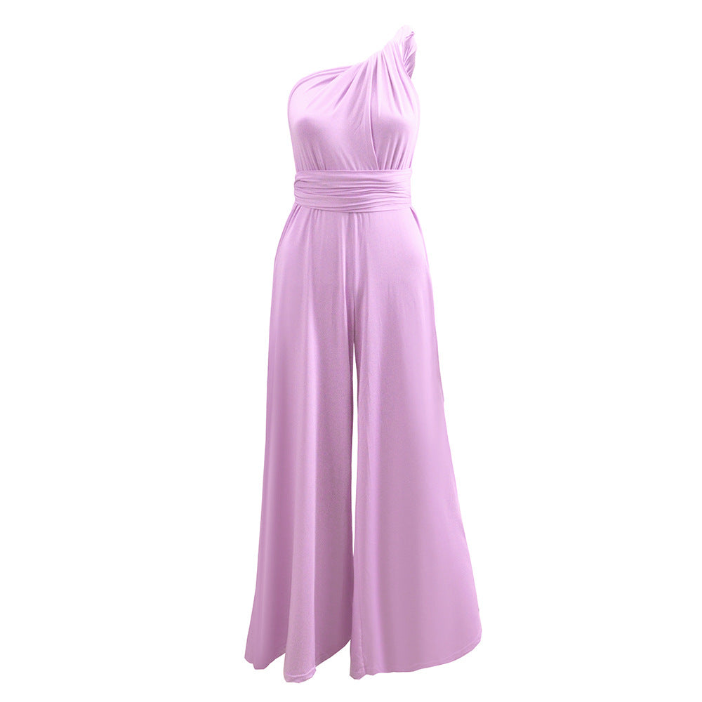 Sexy Women's Fashionable Solid Color Multi-Wear Wide Leg Pants 45