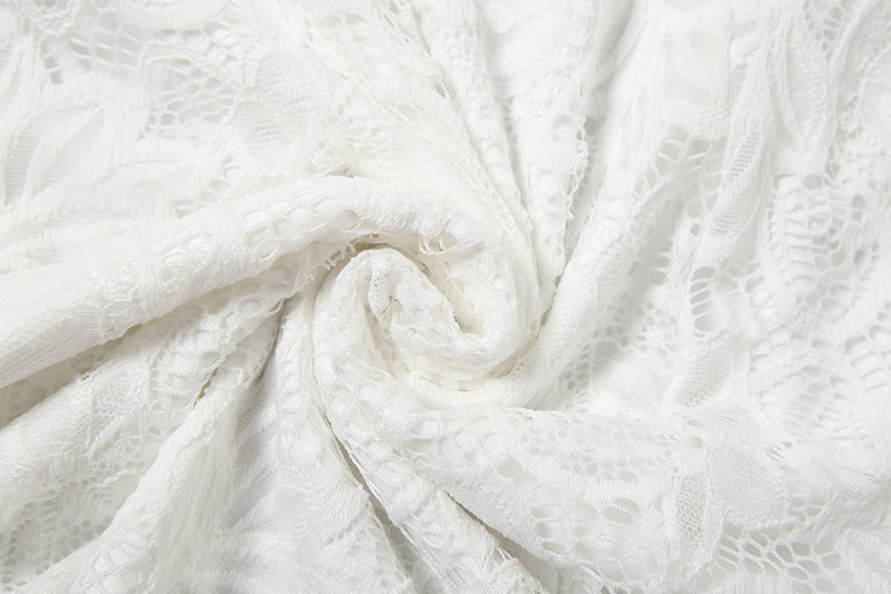 Women Summer Sexy Solid Mesh Patchwork Hollow Strap Dress 15