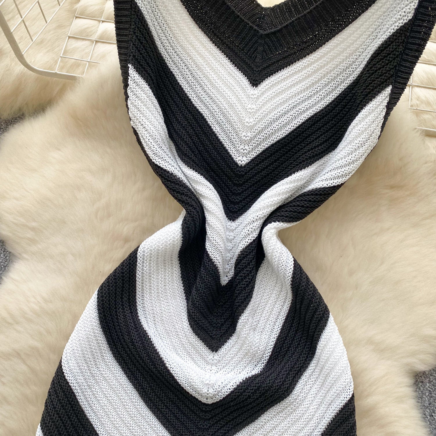 Holidays Women's Summer Color Matching Slim Irregular Tassel Dress 21