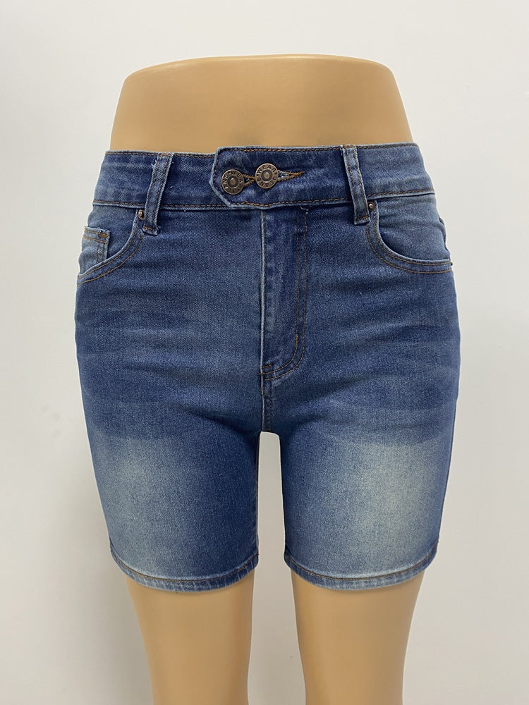 Summer Retro Slim Fit Women's Denim Shorts 7