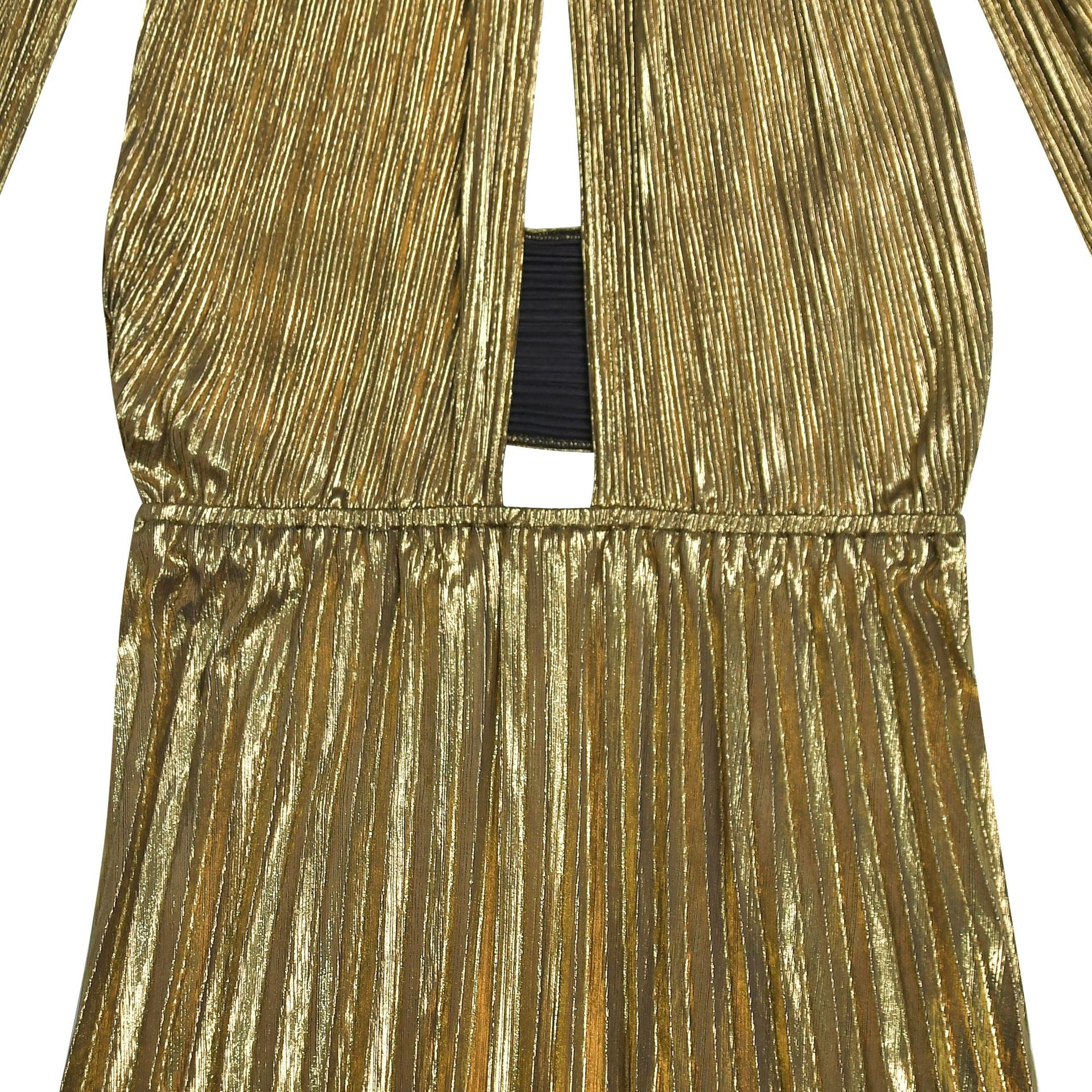 Fashion Women's Elegant Shiny Solid Color Pleated Long Dress 18