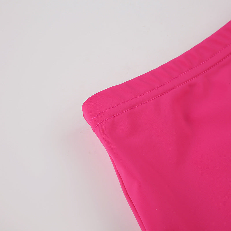 Women Basic Solid Fitted zipper short-sleeved T-shirt Bodycon skirt two-piece set 22