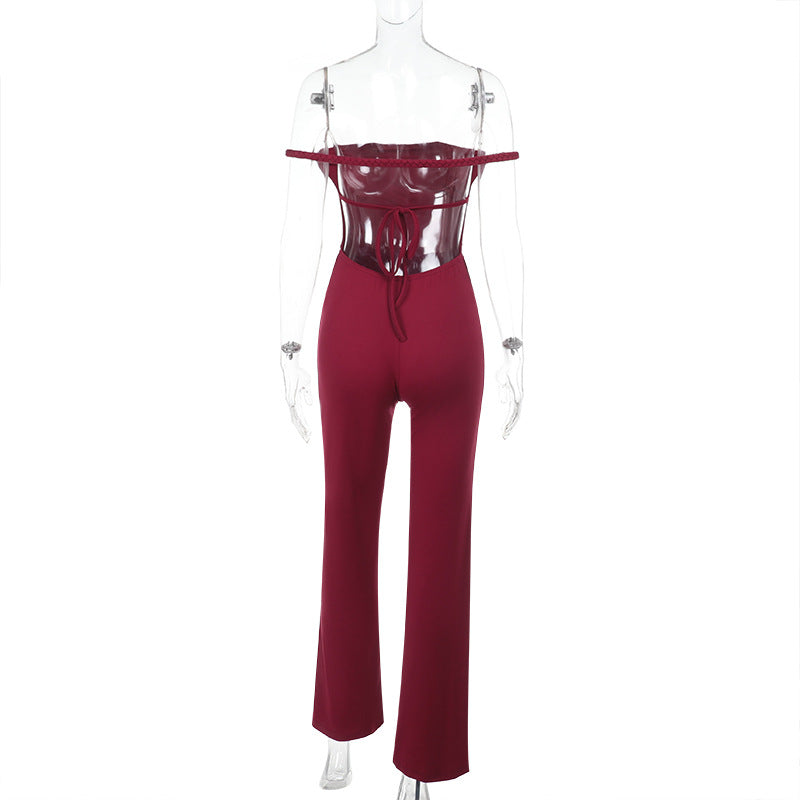 Sexy Slim-Fit Low Back Jumpsuit Autumn Tight-Fitting Romper 8