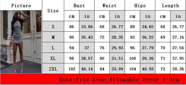 Summer women's Denim fashion ripped Strapless dress 6