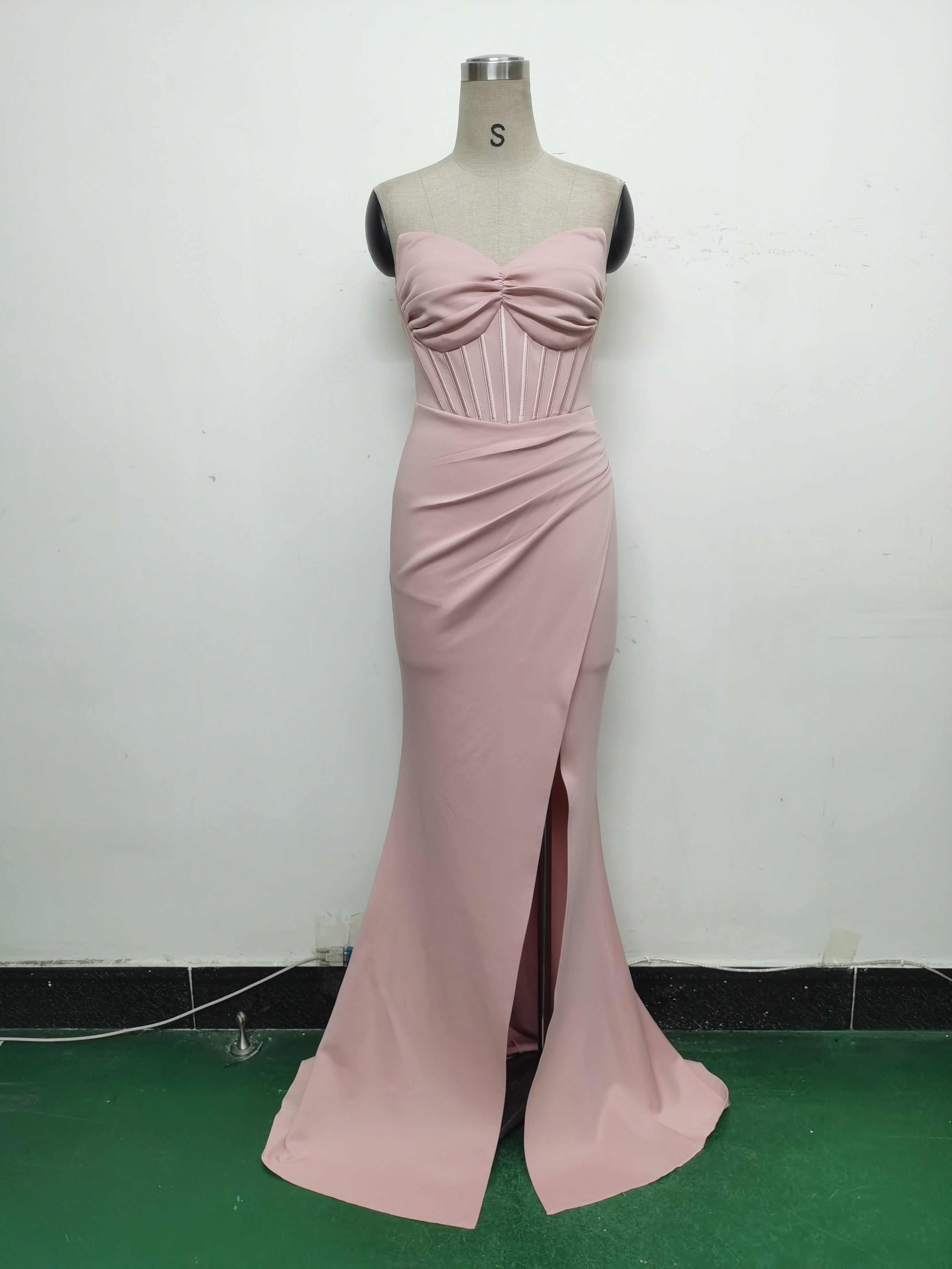 Women Fishbone Vest Off Shoulder Evening Dress 21