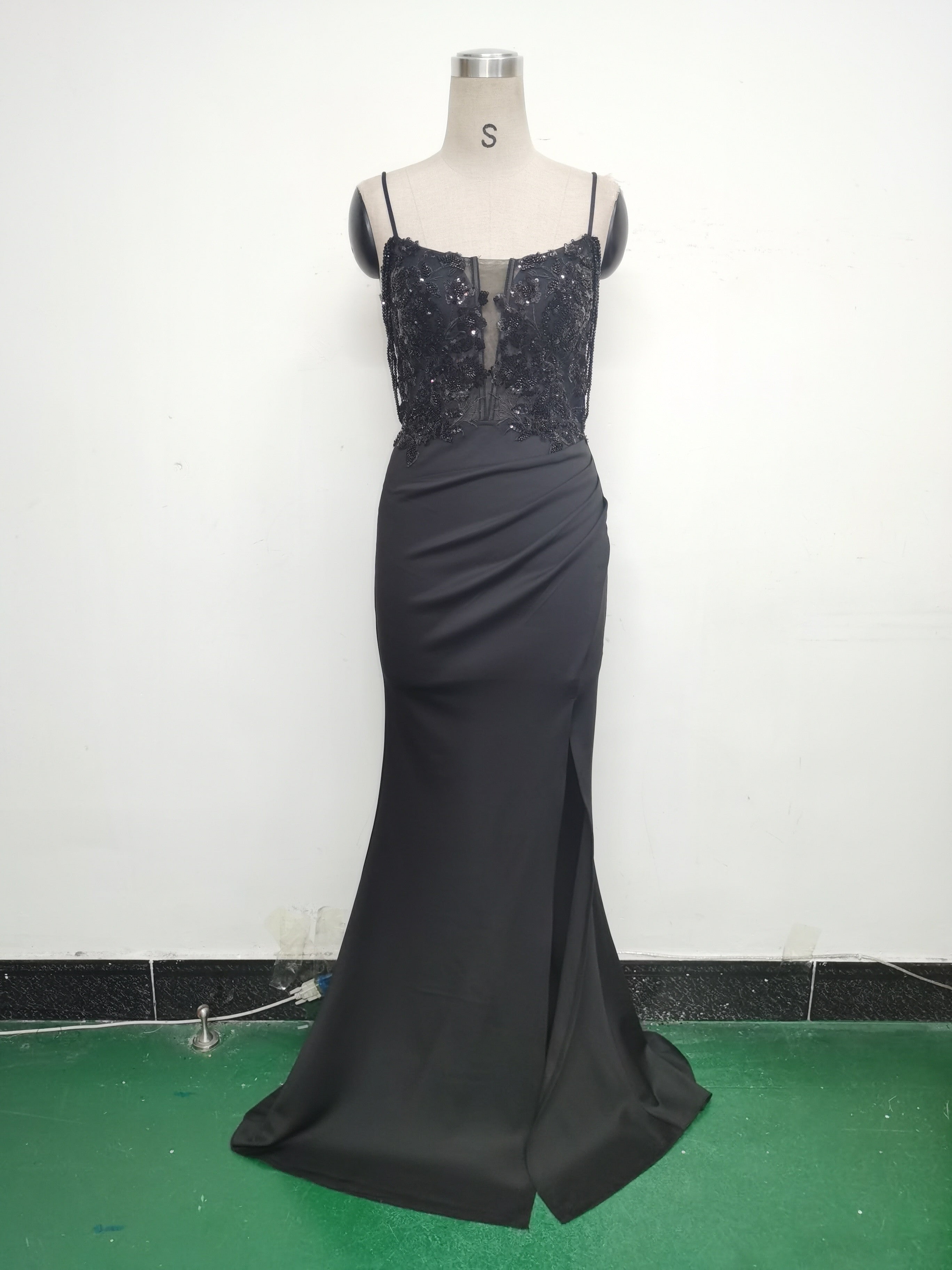 Women Fishbone Lace-Up Formal Formal Party Prom Strappy Sequin Evening Dress 12