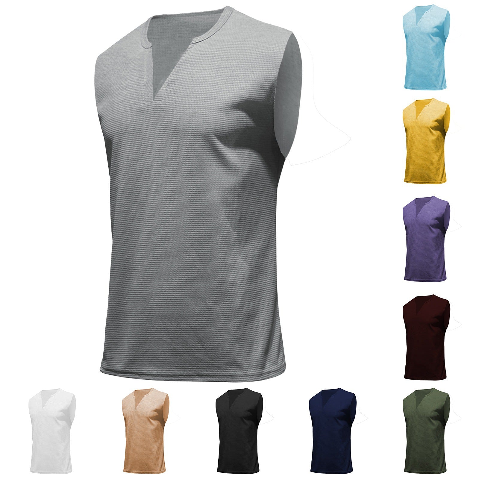 Men's Sporty Casual Coconut Tree Print Tank Top 24