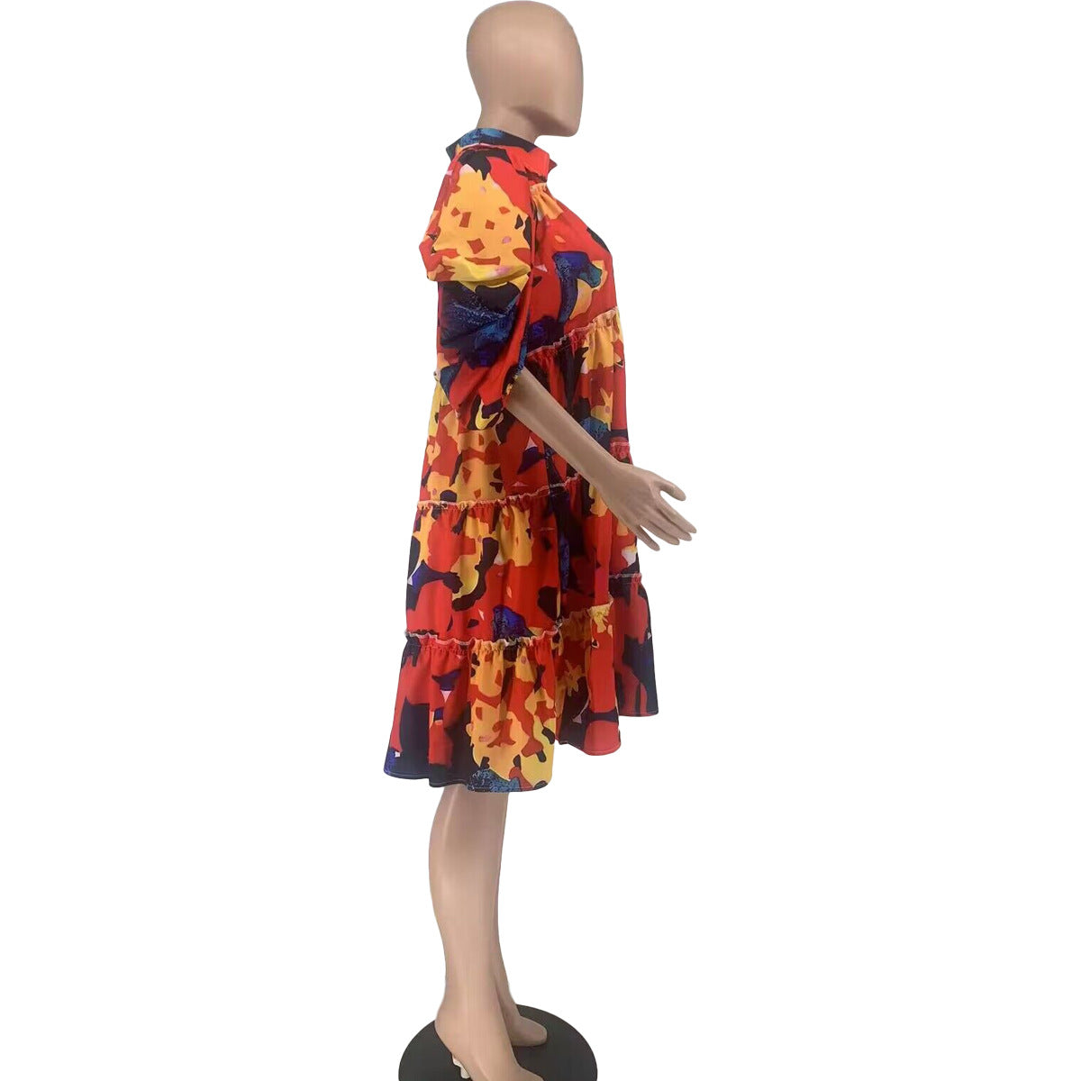 Women's Fashion Casual Ruffle Button Dress Shirt 9