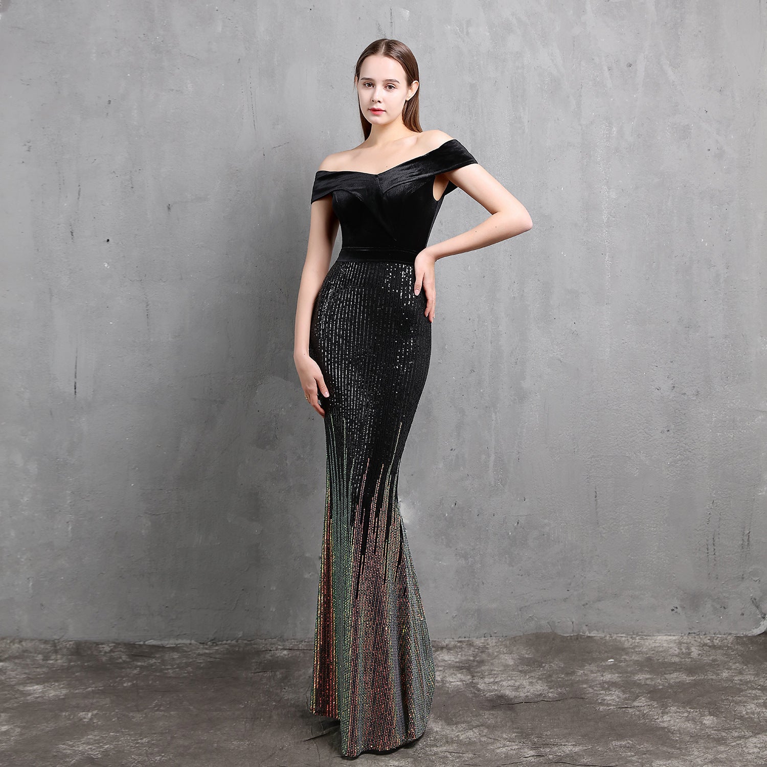 Summer Upper Strapless Sequin Mermaid Evening Dress 12