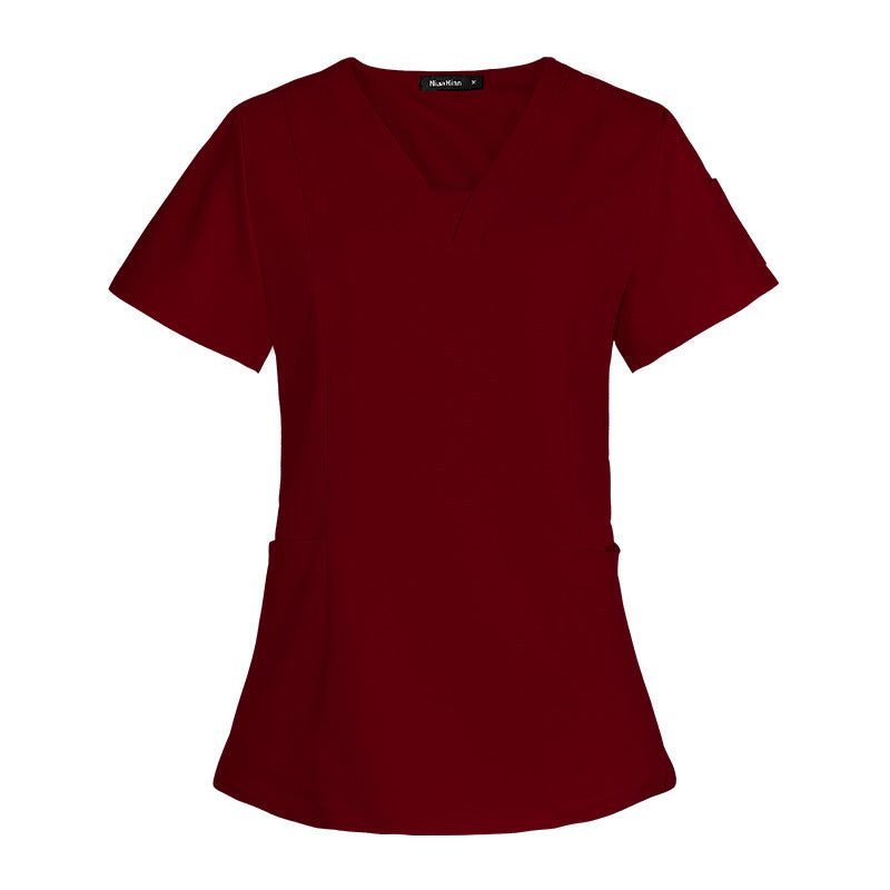 Factory v-neck Two Pieces surgical gown suit women's hospital brush hand clothes stretch short-sleeved nurse work clothes printing 10