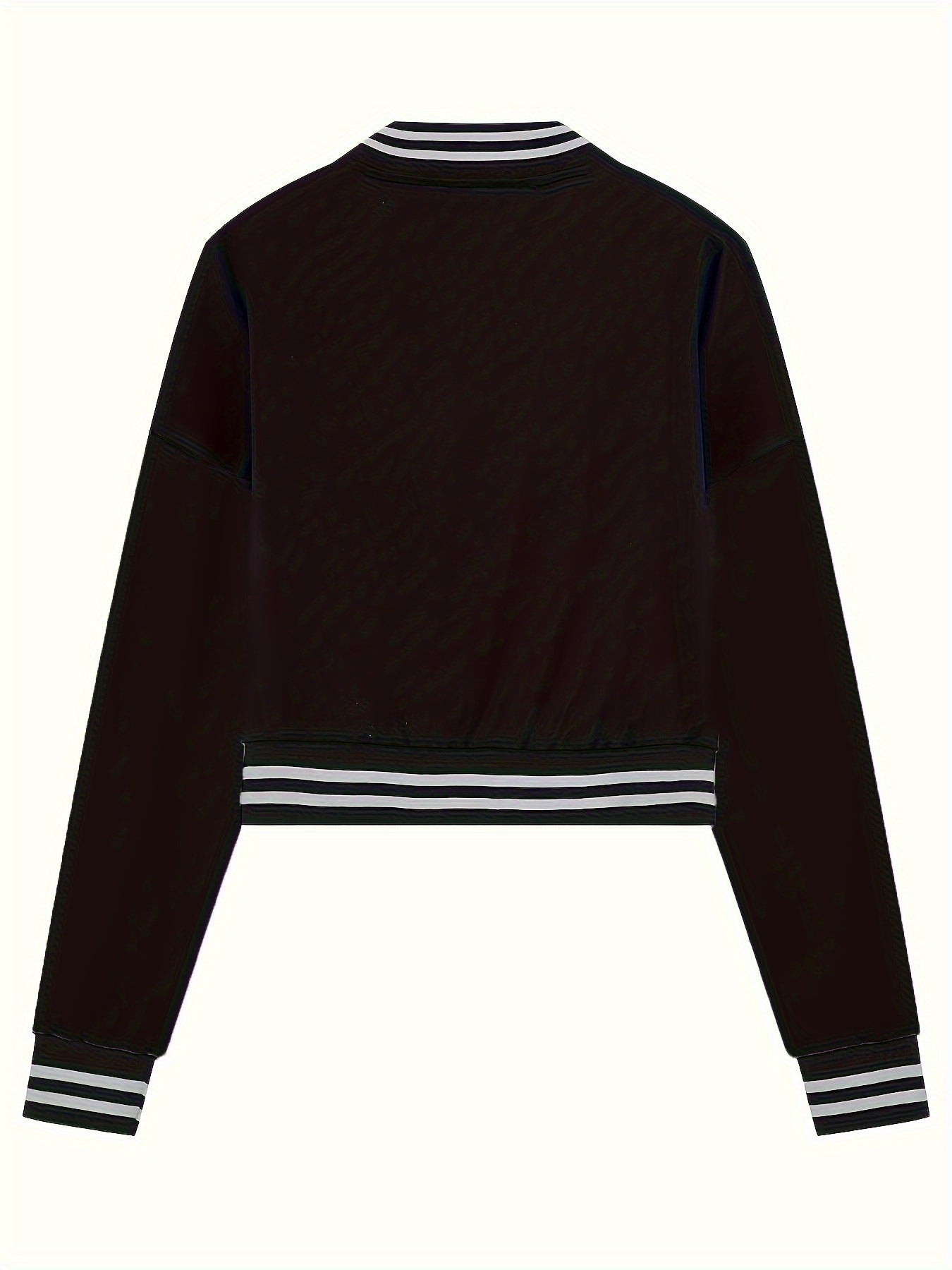 Women Spring Solid Print Top Baseball Jacket and Pants Two Piece Set 15