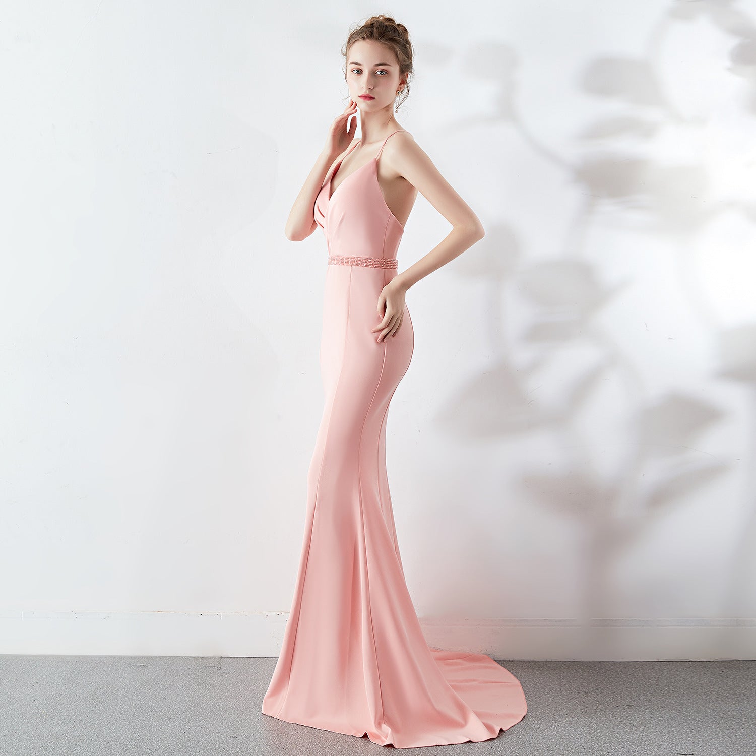 Trailing sexy slim evening dress Slim Fit Bodycon annual meeting host party club evening dress