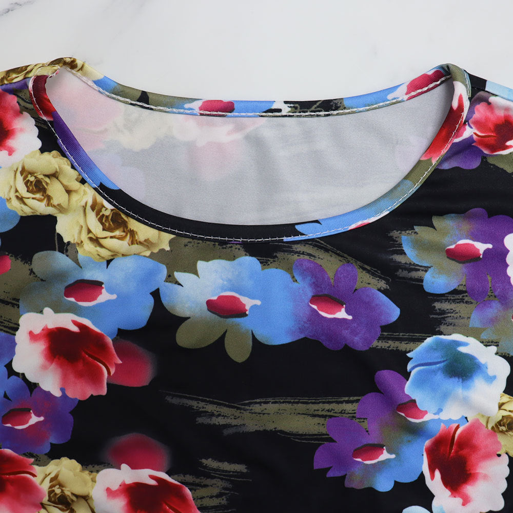 Fashionable floral Tank high-waisted long skirt two-piece set for women 14