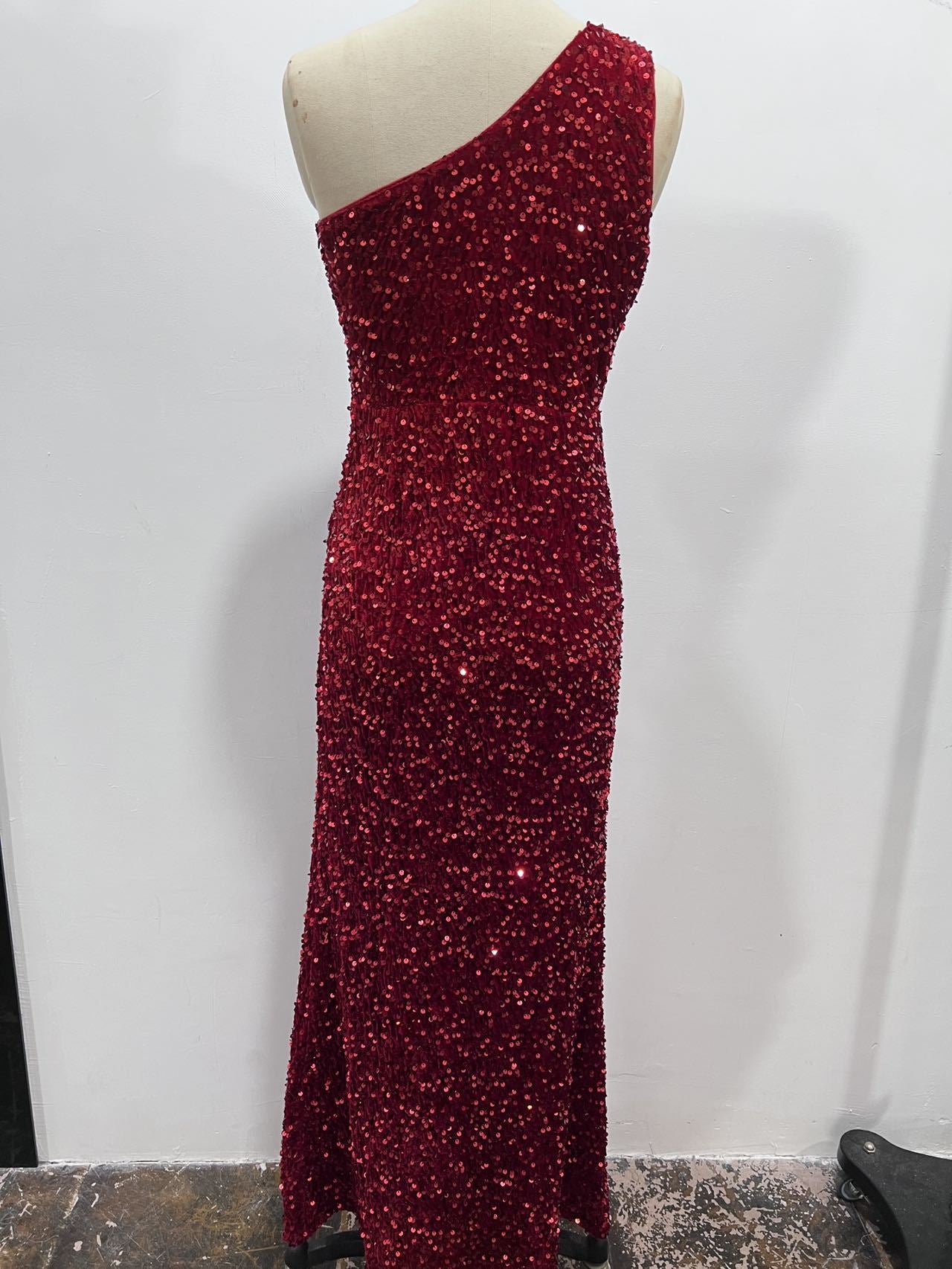 Women Summer Sequin Sleeveless Slit Sequin Dress 24