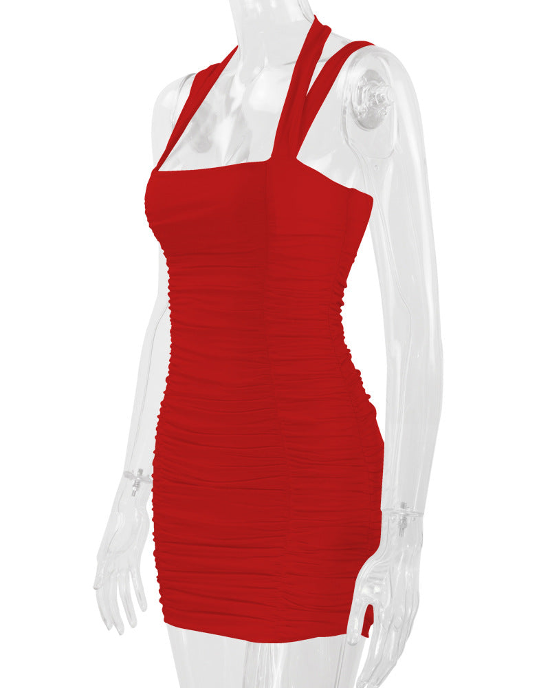 Women Sexy Backless Halter Neck Bodycon Dress 21