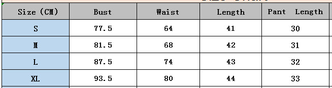 Fashion Trend Moon Print Design Stretch Slim Fit Sexy Basic Top Shorts Set 7