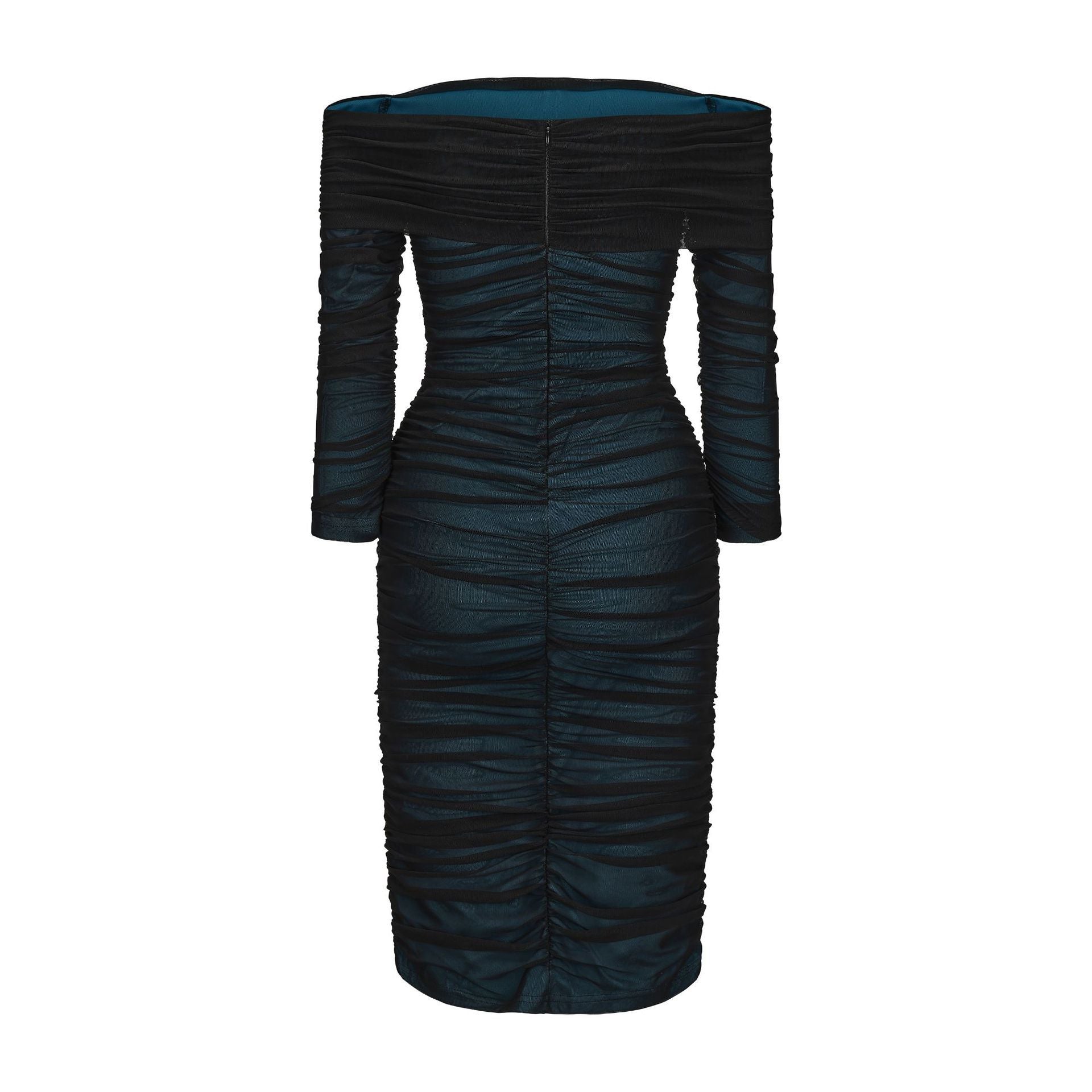 Women's Solid Color Sexy Slim Off-Shoulder Party Dress 9