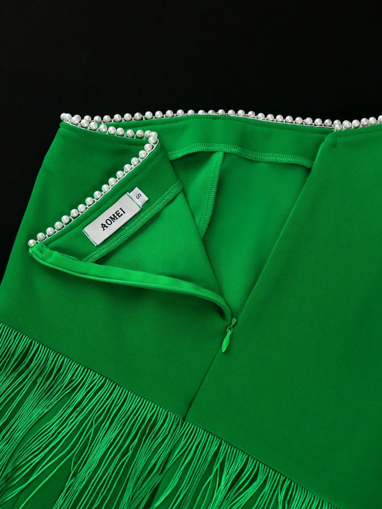 Sexy One-Shoulder Long-Sleeved High-Waist Slim Tassel Formal Party Evening Dress 16