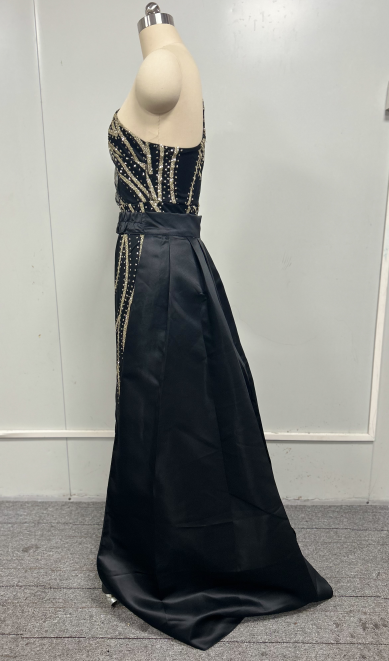 Solid Sequined Slash shoulder Formal Party Long Evening Gown 14