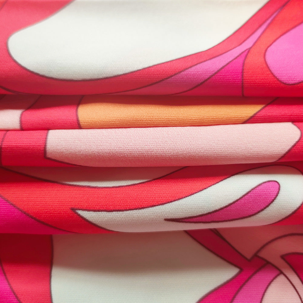 Summer women's Chic elegant fashion print Bodycon dress 10