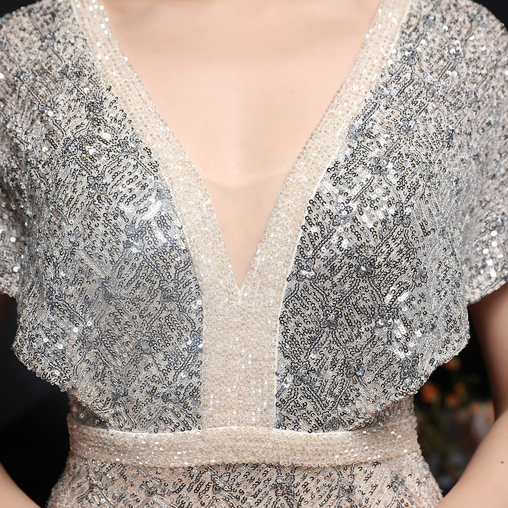 Spring and Summer Long Sequin Plus-Size Formal Party Evening Dress 26