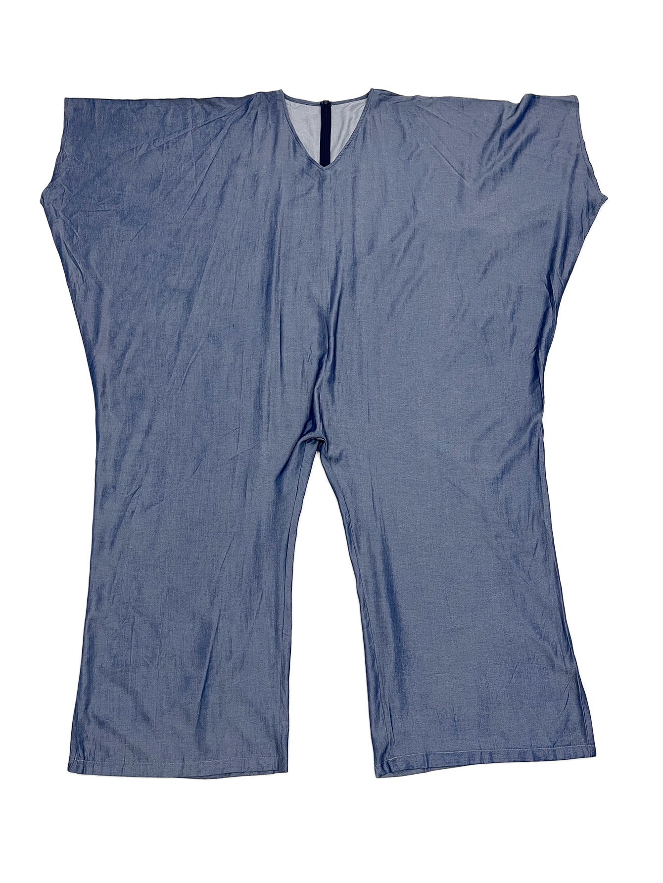 Plus Size V-Neck Loose Denim Jumpsuit 9